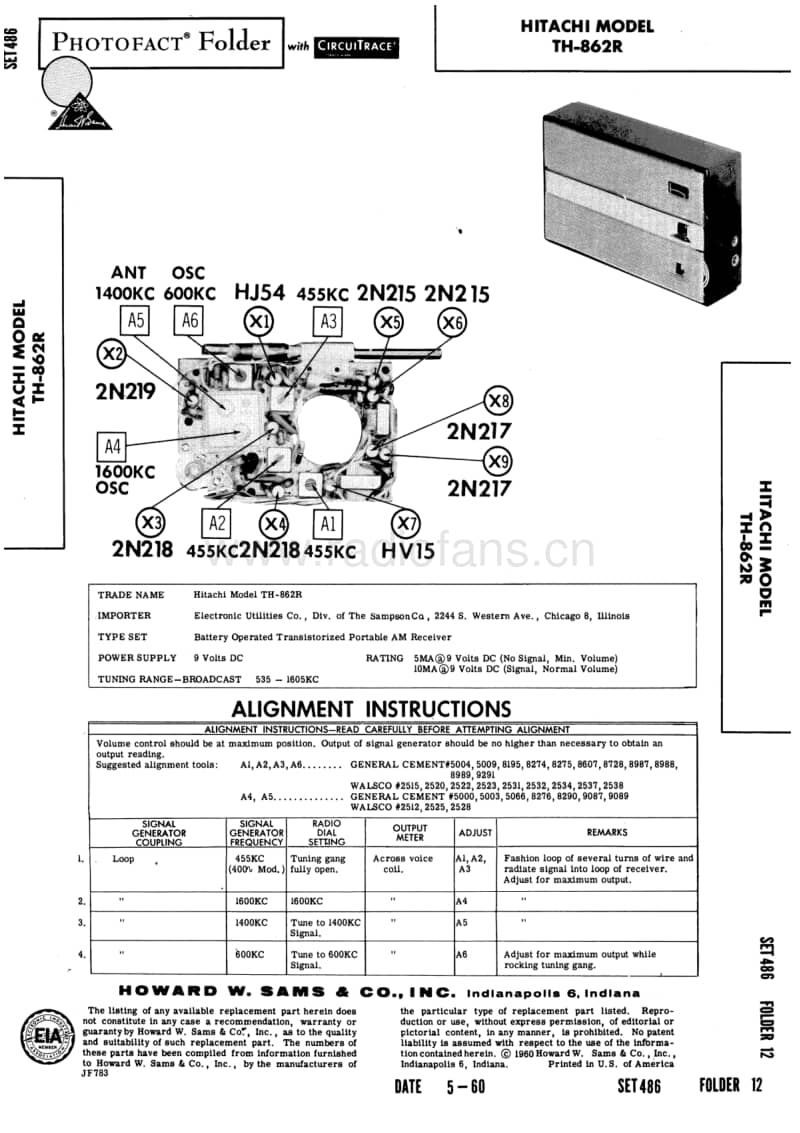 Hitachi-TH-862-R-Schematic电路原理图.pdf_第1页