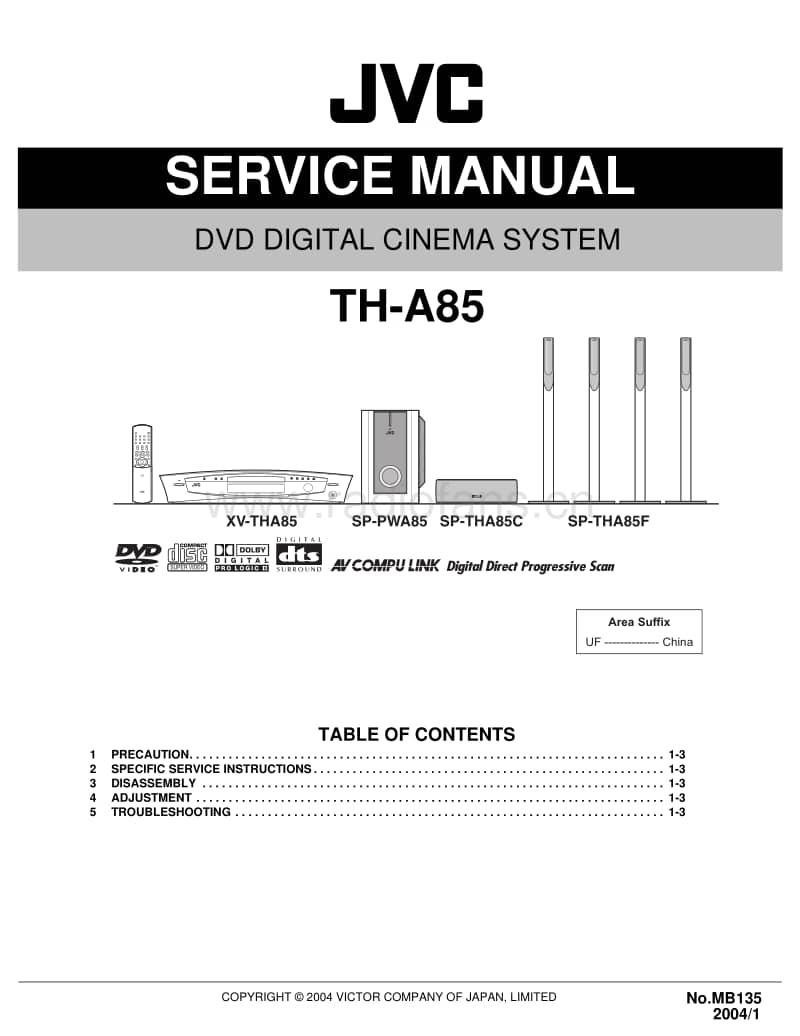 Jvc-THA-85-Service-Manual电路原理图.pdf_第1页