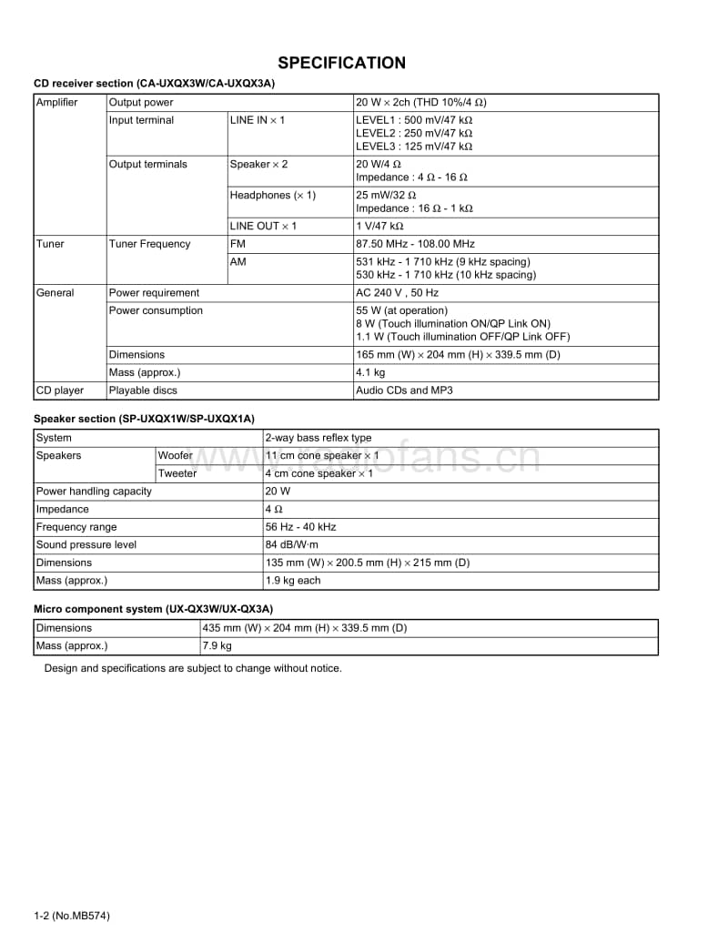 Jvc-UXQX-3-AA-Service-Manual电路原理图.pdf_第2页