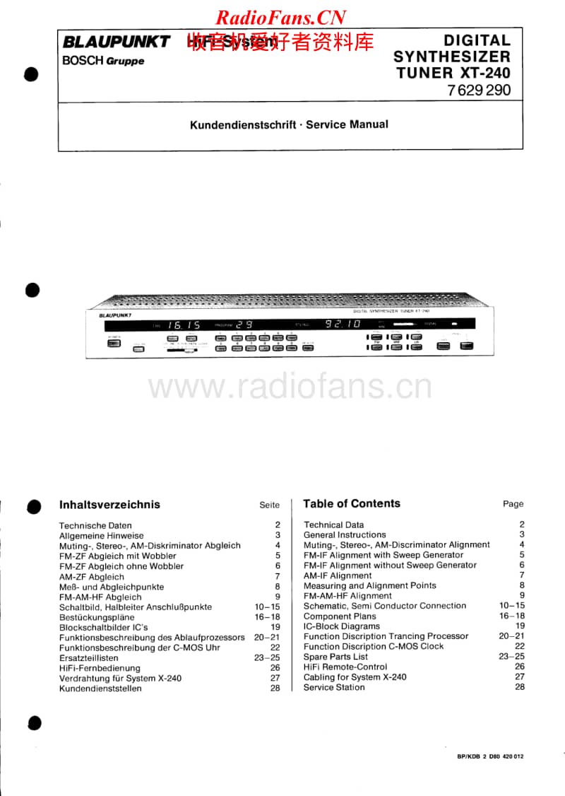 Blaupunkt-XT-240-Service-Manual电路原理图.pdf_第1页