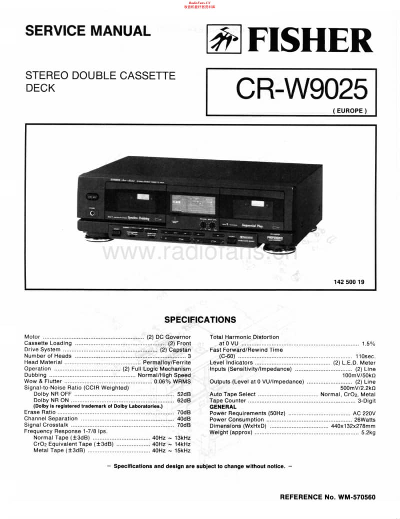 Fisher-CRW-9025-Schematic电路原理图.pdf_第1页