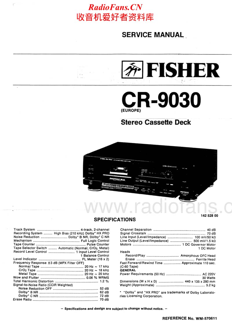 Fisher-CR-9030-Service-Manual电路原理图.pdf_第1页