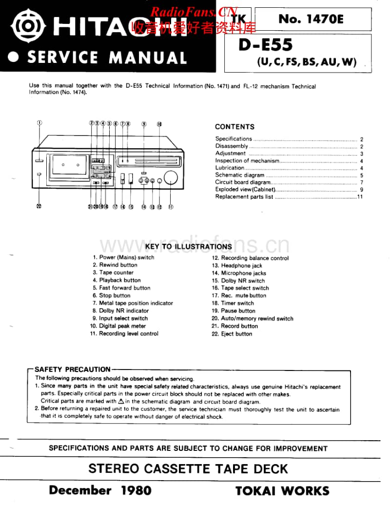 Hitachi-DE-55-Service-Manual电路原理图.pdf_第1页