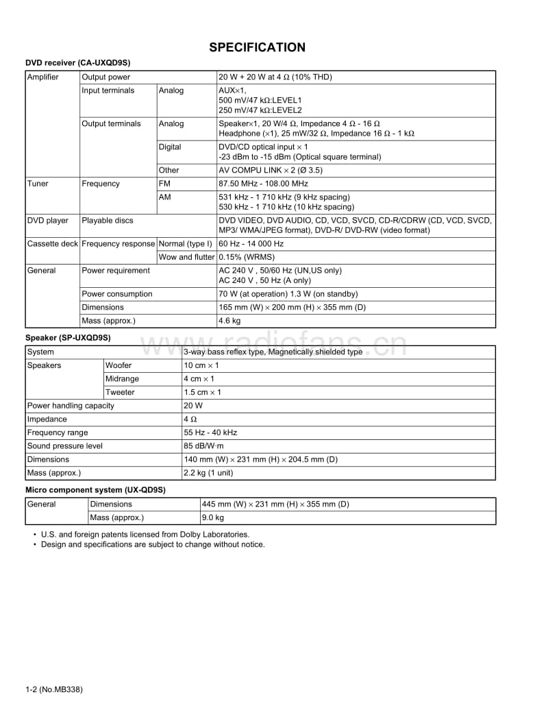 Jvc-UXQD-9-S-Schematic电路原理图.pdf_第2页