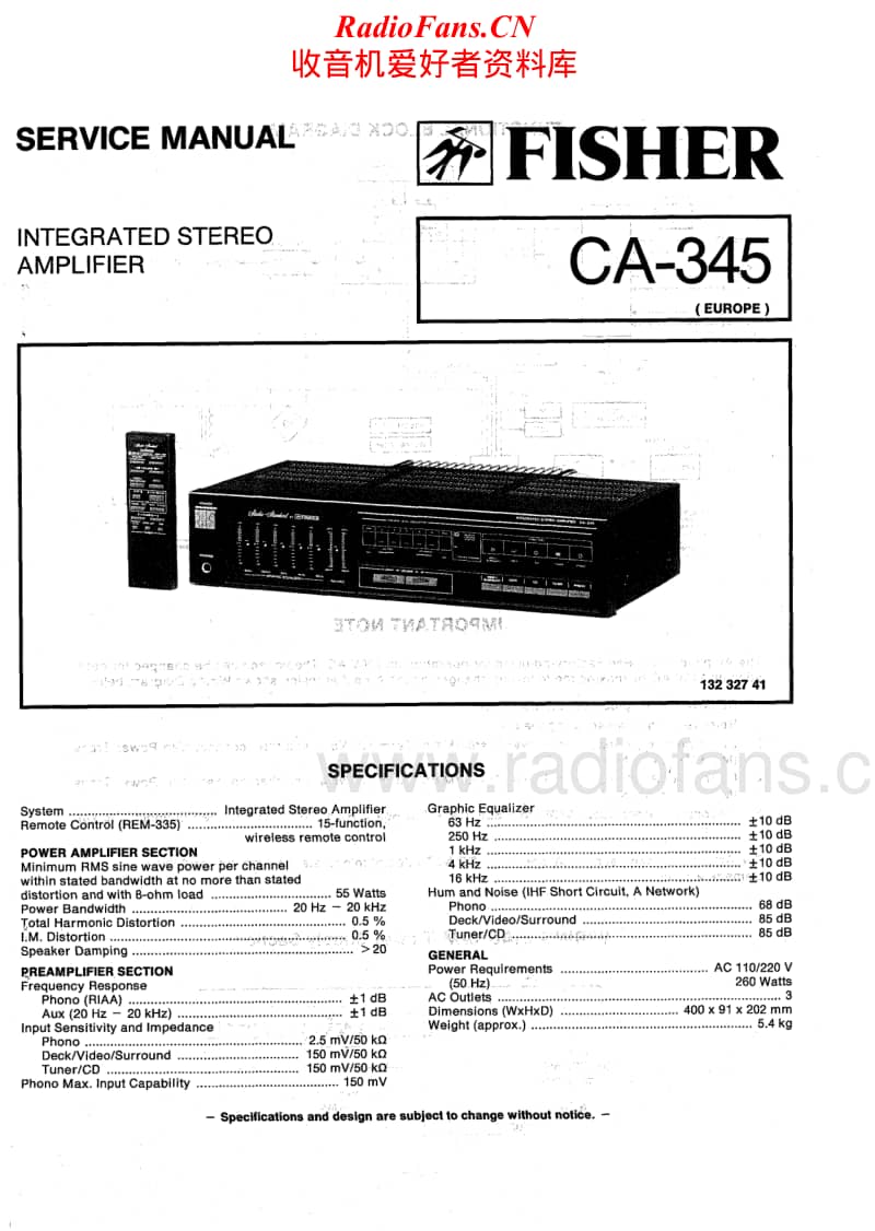 Fisher-CA-345-Service-Manual电路原理图.pdf_第1页