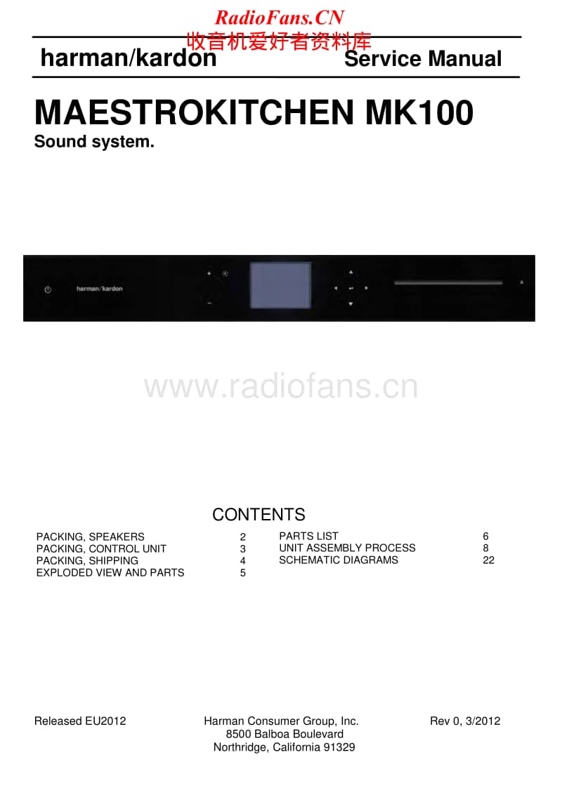 Harman-Kardon-Maestrokitchen-MK100-Service-Manual电路原理图.pdf_第1页