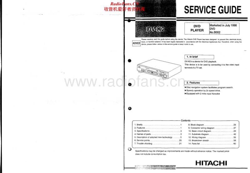 Hitachi-DVK-2-Service-Manual电路原理图.pdf_第1页