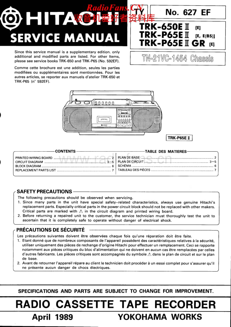 Hitachi-TRK-650-E-Mk2-Service-Manual电路原理图.pdf_第1页