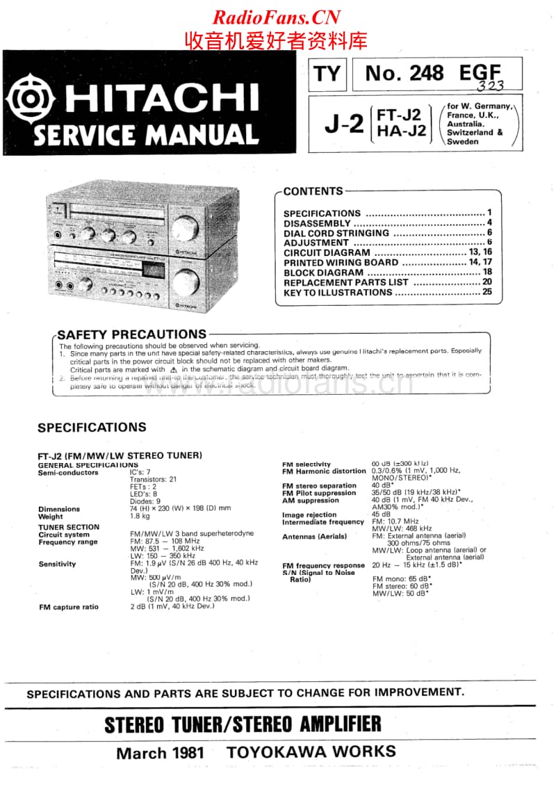 Hitachi-HA-J2-Service-Manual电路原理图.pdf_第1页