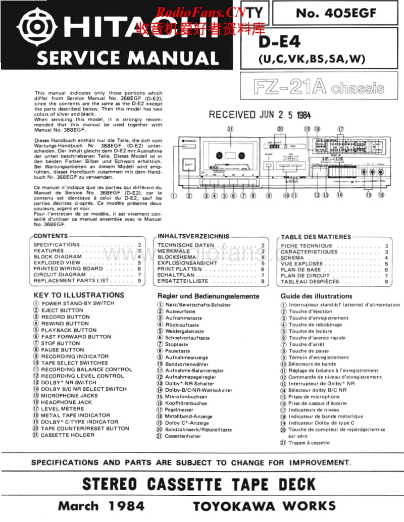 Hitachi-DE-4-Service-Manual电路原理图.pdf_第1页