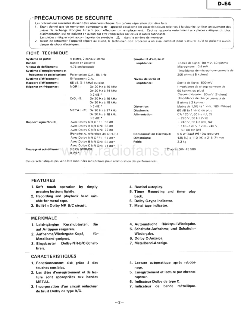 Hitachi-DE-4-Service-Manual电路原理图.pdf_第3页