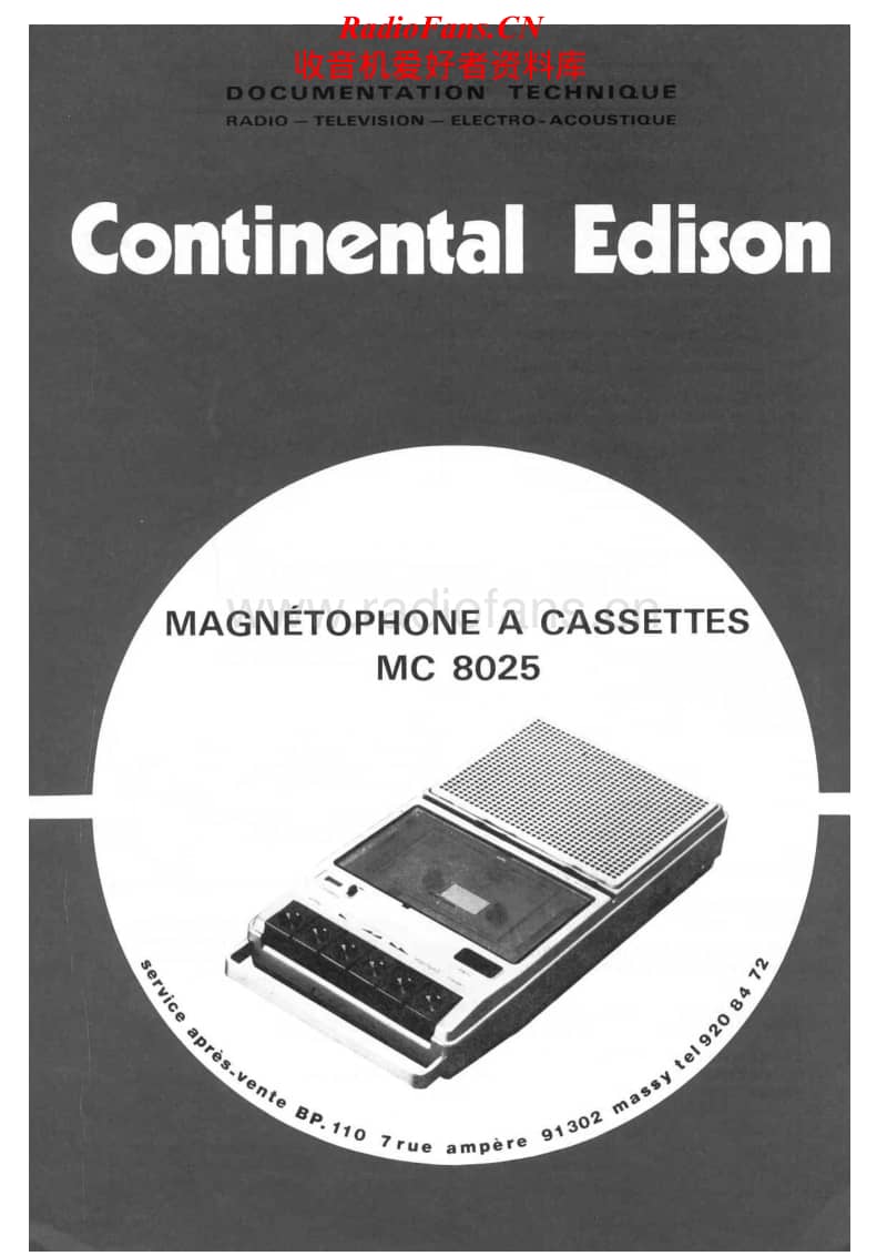 Continental-Edison-MC-8025-Service-Manual电路原理图.pdf_第1页