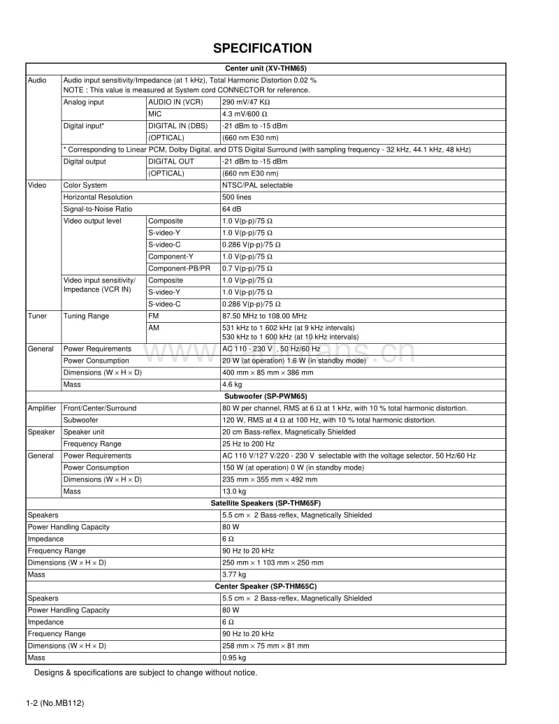 Jvc-THM-65-Service-Manual电路原理图.pdf_第2页