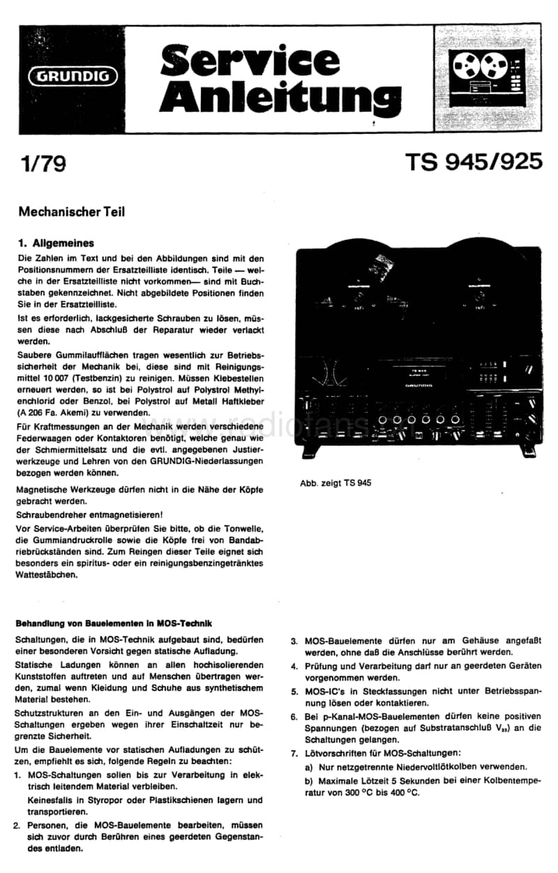 Grundig-TS-925-945-Service-Manual电路原理图.pdf_第1页