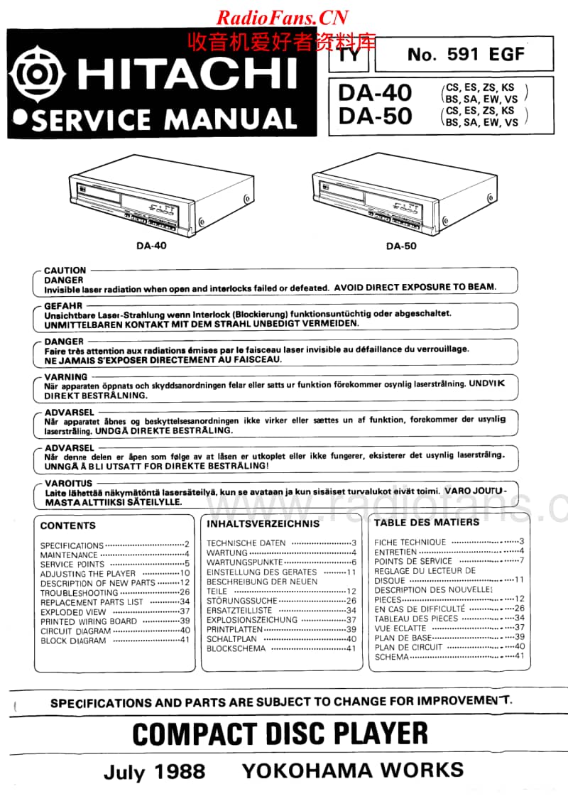 Hitachi-DA-50-Service-Manual电路原理图.pdf_第1页