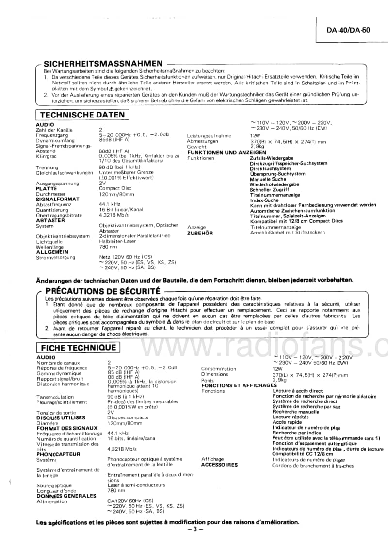 Hitachi-DA-50-Service-Manual电路原理图.pdf_第3页