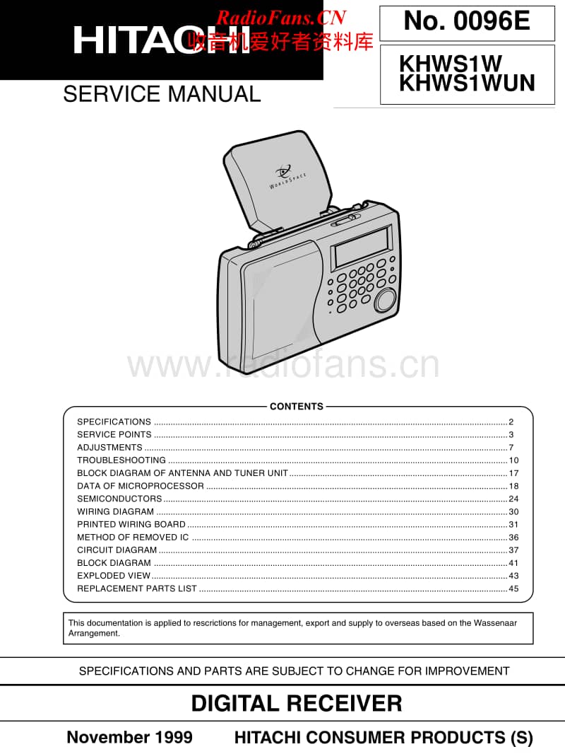 Hitachi-KHWS-1-WUN-Service-Manual电路原理图.pdf_第1页