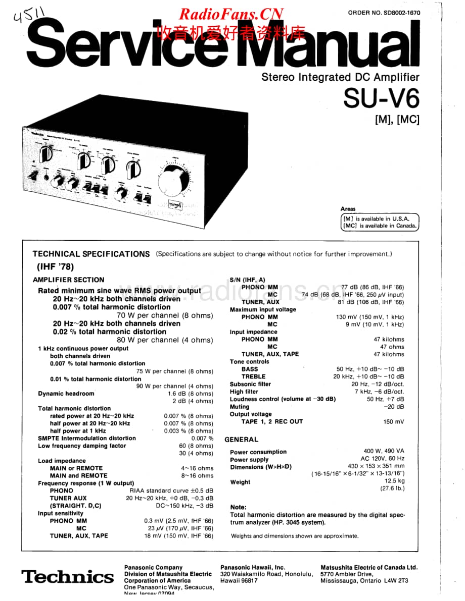 Technics-SUV6-int-sm维修电路原理图.pdf_第1页