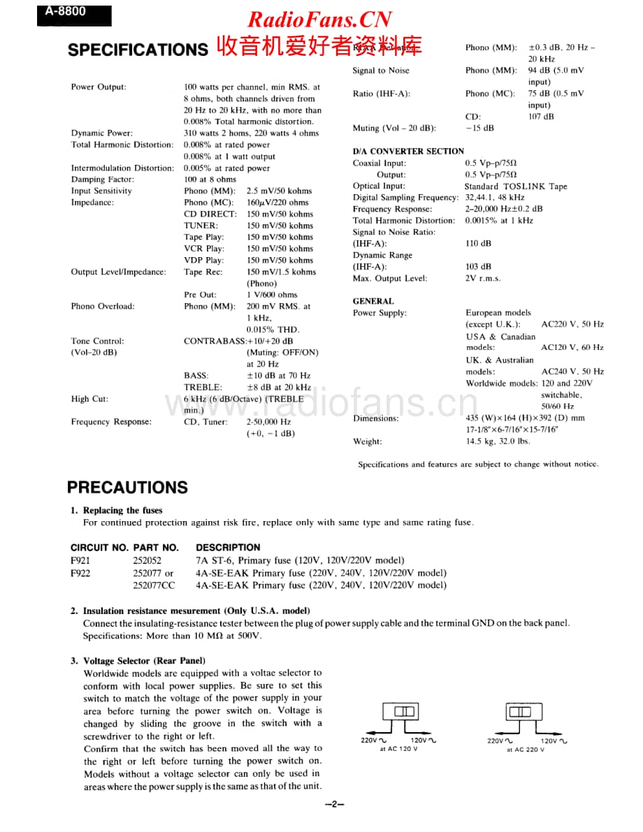 Onkyo-A8800-int-sm维修电路原理图.pdf_第2页