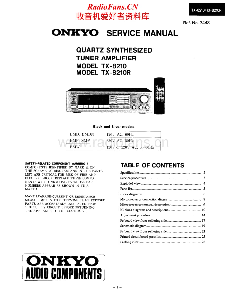 Onkyo-TX8210-rec-sm维修电路原理图.pdf_第1页