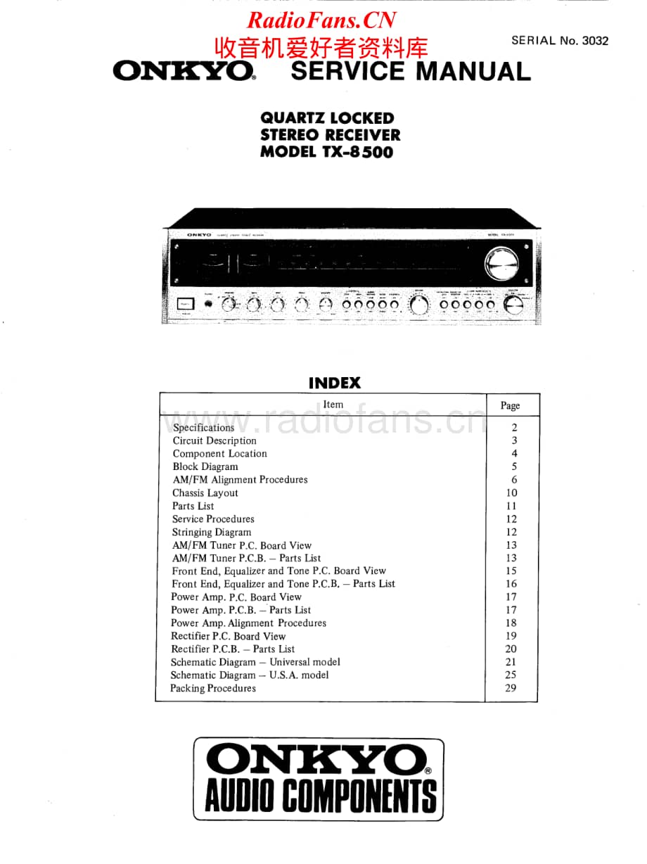 Onkyo-TX8500-rec-sm维修电路原理图.pdf_第1页