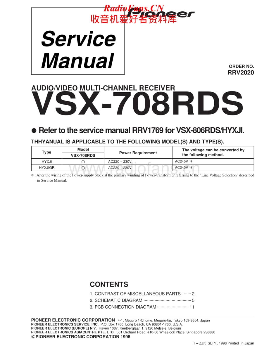 Pioneer-VSX708RDS-avr-sm维修电路原理图.pdf_第1页