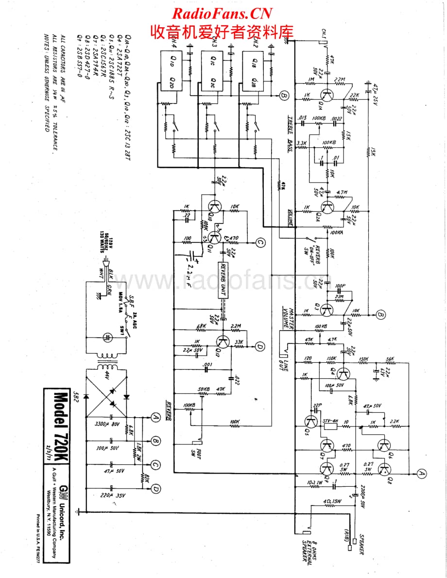 Univox-Stage720K-pwr-sch维修电路原理图.pdf_第1页