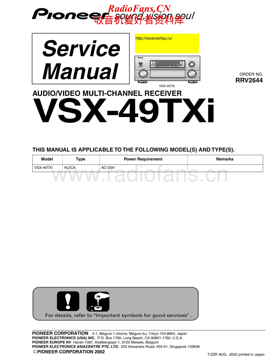 Pioneer-VSX49TXI-avr-sm维修电路原理图.pdf_第1页