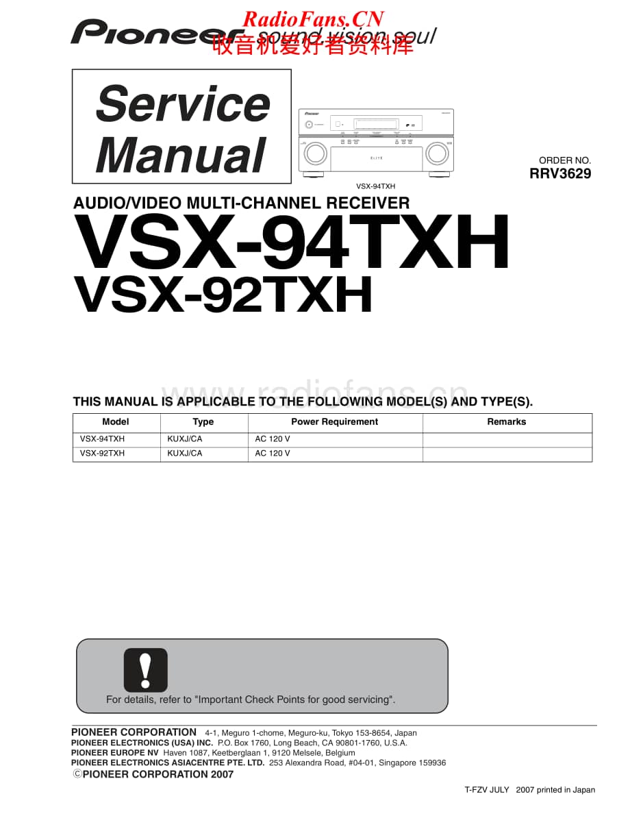 Pioneer-VSX92TXH-avr-sm维修电路原理图.pdf_第1页