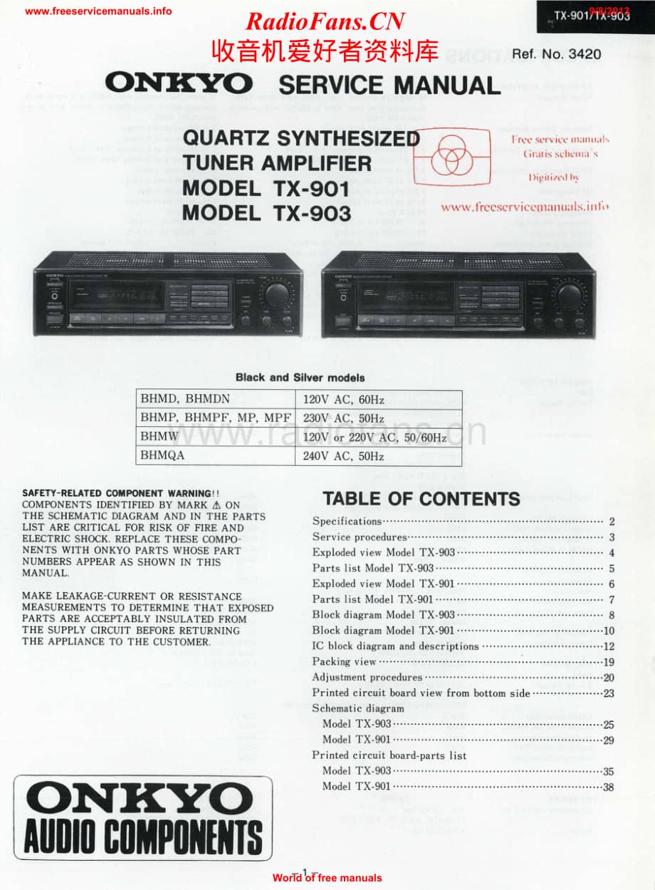 Onkyo-TX901-rec-sch维修电路原理图.pdf_第1页