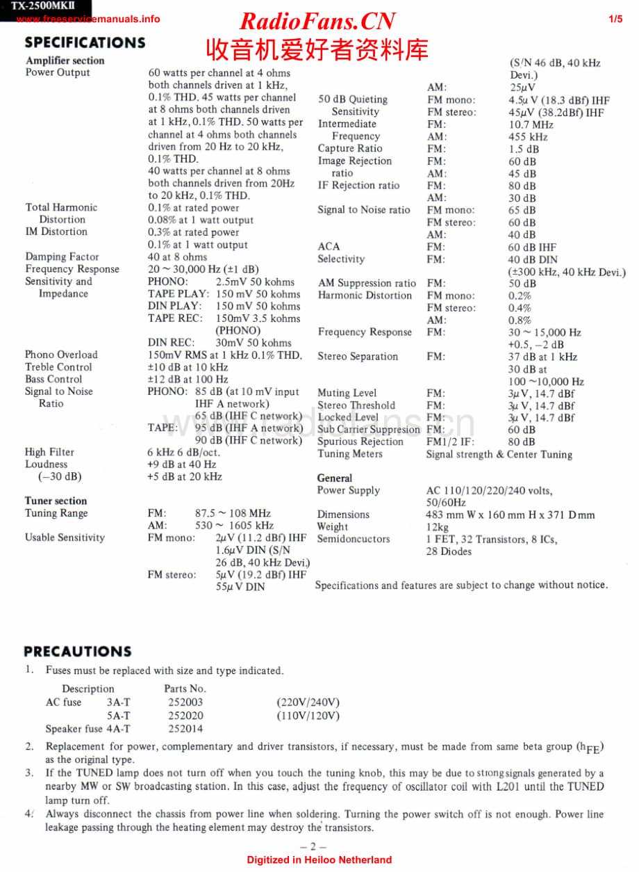 Onkyo-TX2500MKII-rec-sch维修电路原理图.pdf_第2页