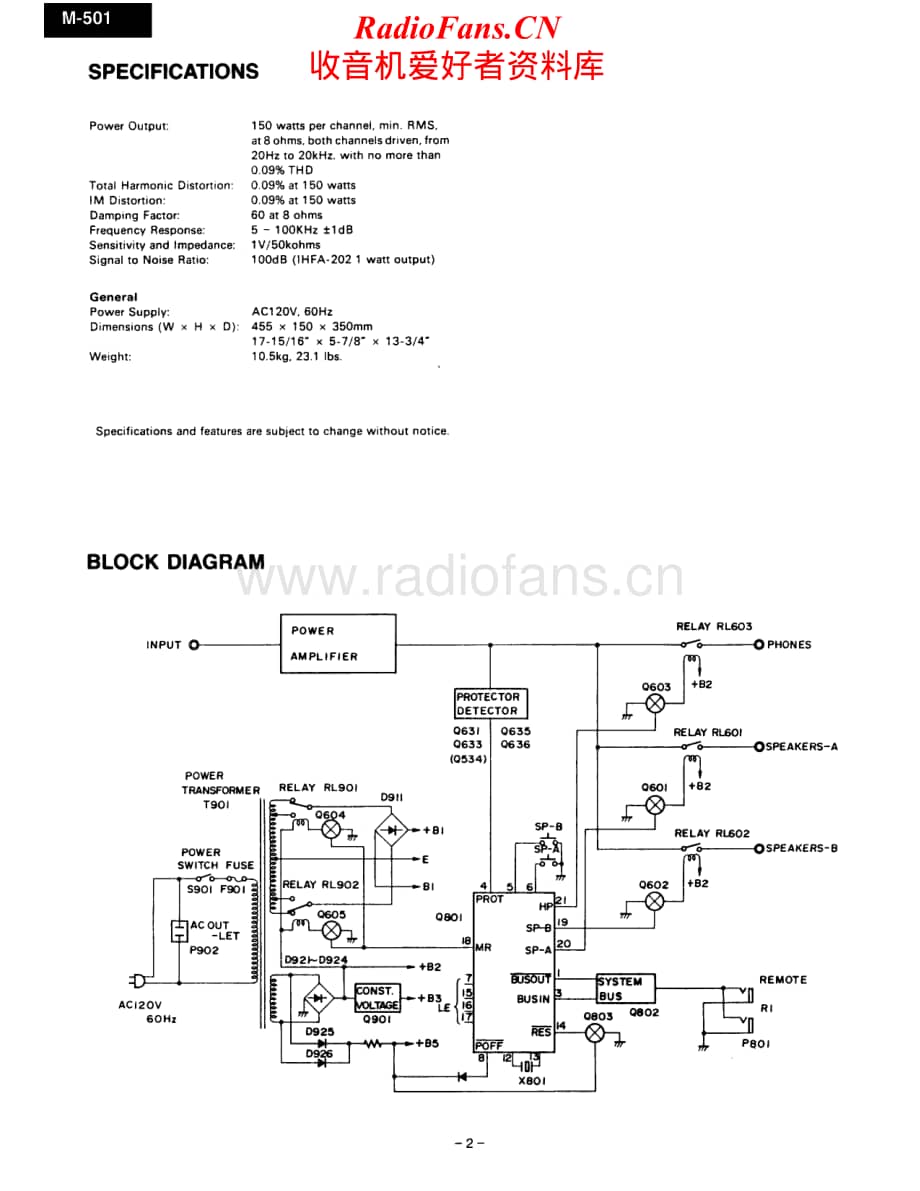 Onkyo-M501-pwr-sm维修电路原理图.pdf_第2页