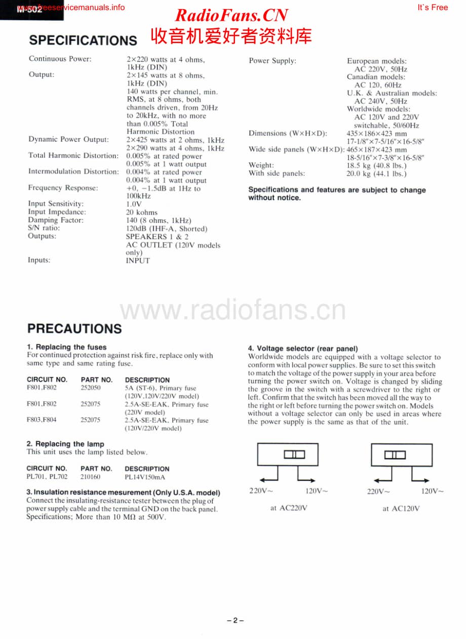 Onkyo-M502-pwr-sch维修电路原理图.pdf_第2页