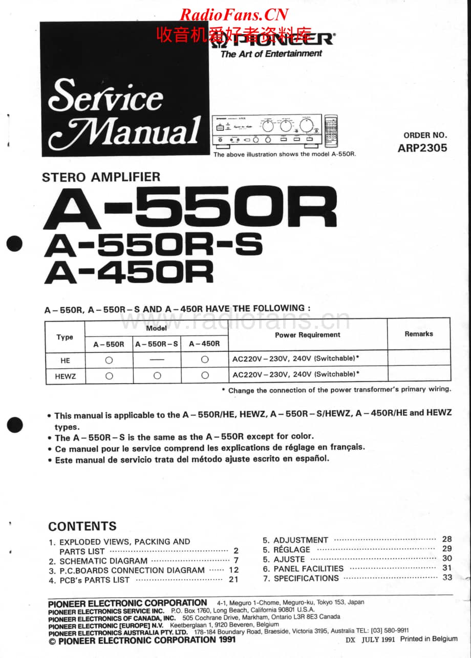 Pioneer-A450R-int-sm维修电路原理图.pdf_第1页