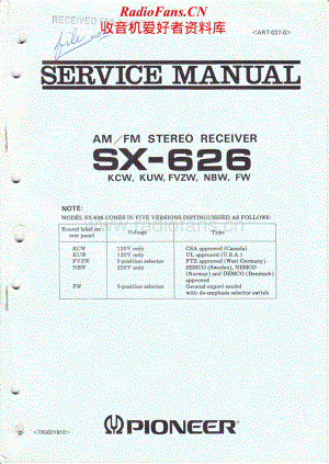 Pioneer-SX626-rec-sm维修电路原理图.pdf