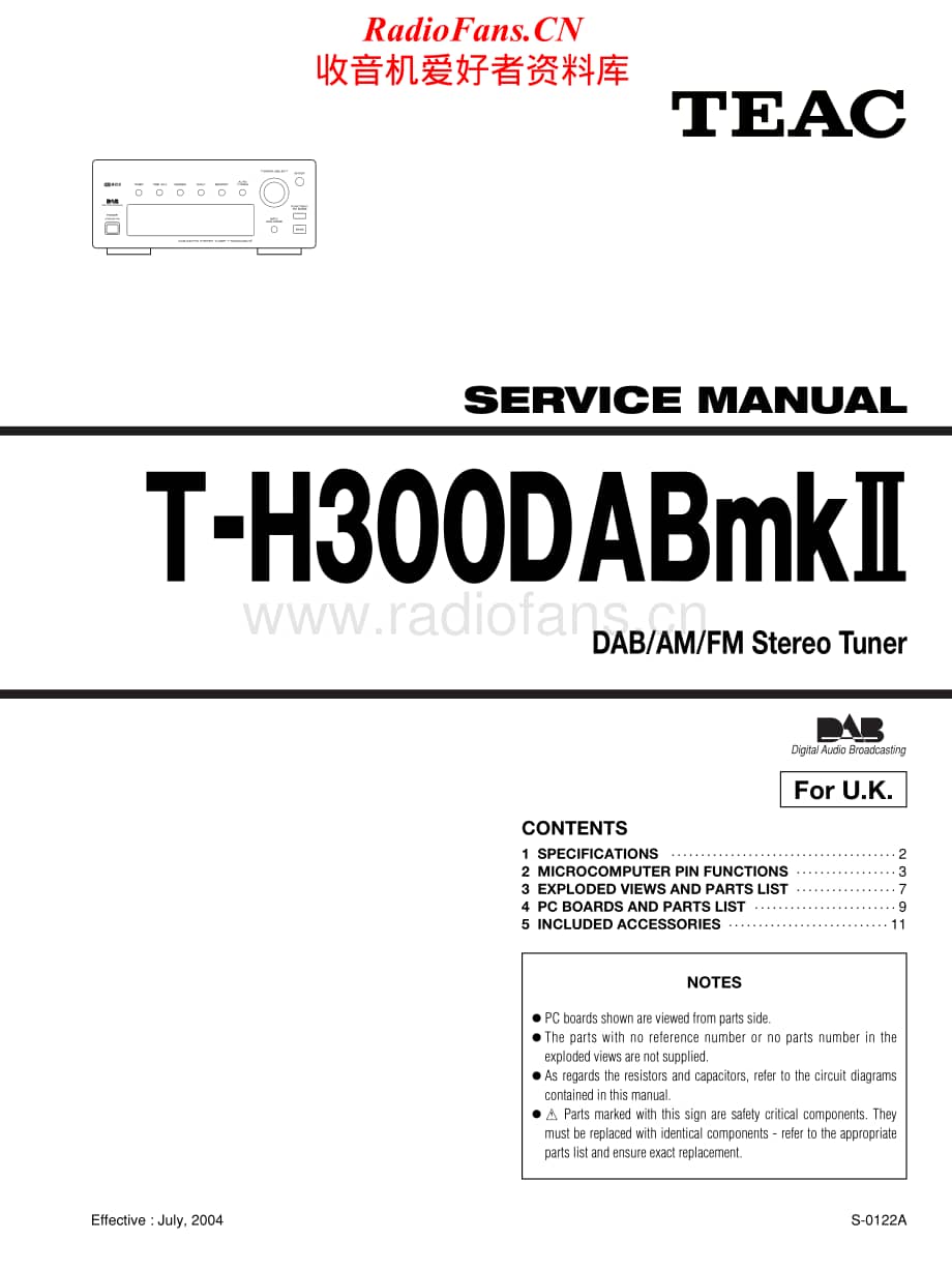 Teac-TH300DABMKlll-tun-sm维修电路原理图.pdf_第1页