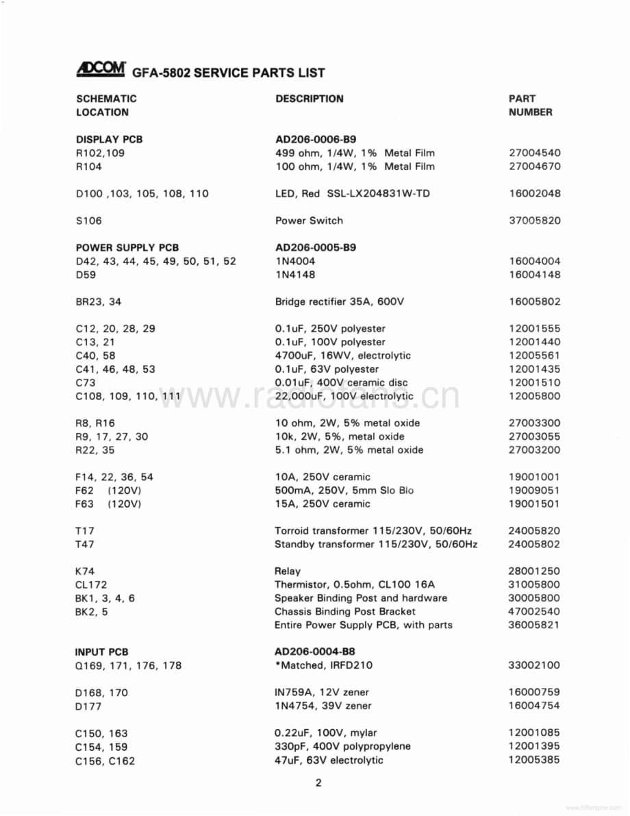 Adcom-GFA5802-pwr-sm维修电路原理图.pdf_第3页