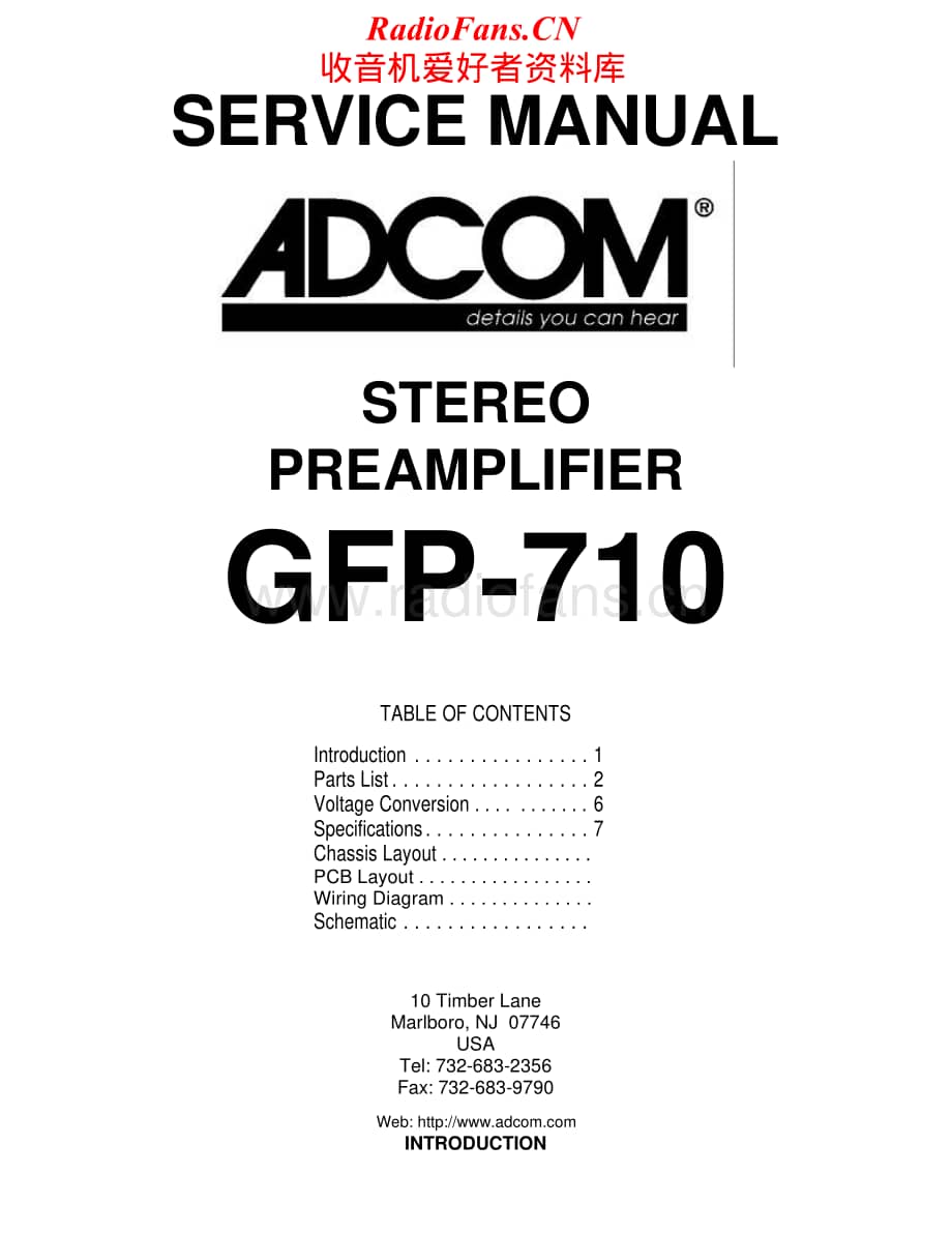 Adcom-GFP710-pre-sm维修电路原理图.pdf_第1页