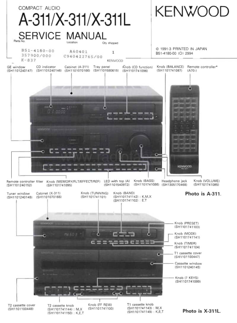 Kenwood-X-311-Service-Manual电路原理图.pdf_第1页