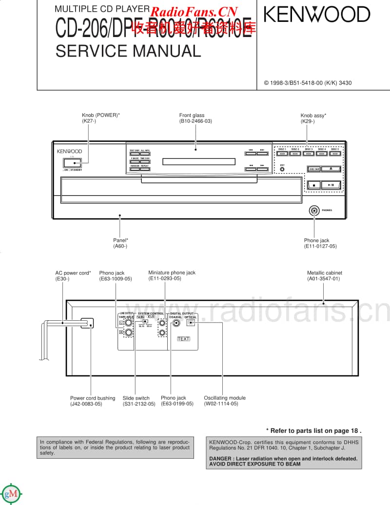 Kenwood-CD-206-Service-Manual电路原理图.pdf_第1页