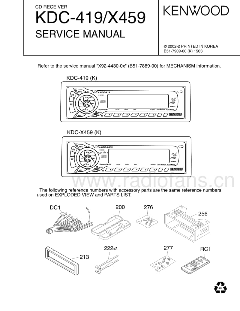 Kenwood-KDCX-459-Service-Manual电路原理图.pdf_第1页