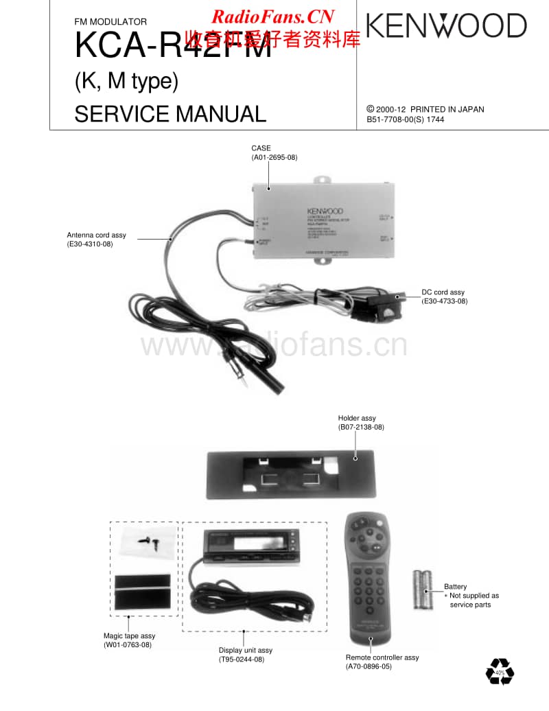 Kenwood-KCAR-42-FM-Service-Manual电路原理图.pdf_第1页