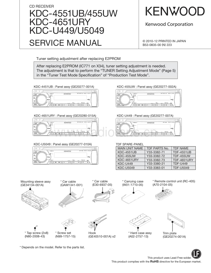 Kenwood-KDC-4551-UB-Service-Manual电路原理图.pdf_第1页