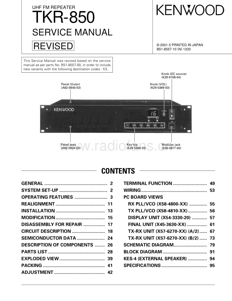 Kenwood-TKR-850-Service-Manual电路原理图.pdf_第1页