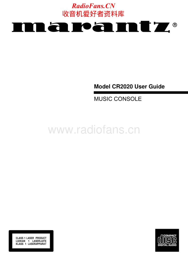 Marantz-CR-2020-Service-Manual电路原理图.pdf_第1页