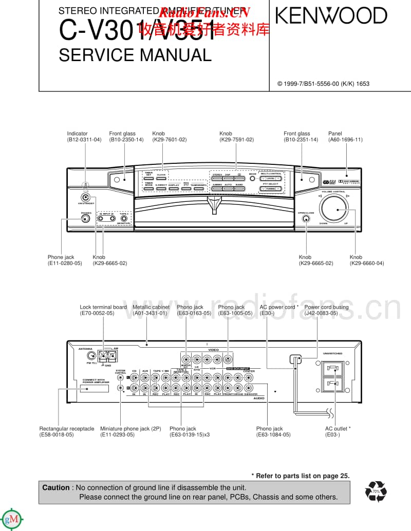 Kenwood-CV-301-HU-Service-Manual电路原理图.pdf_第1页