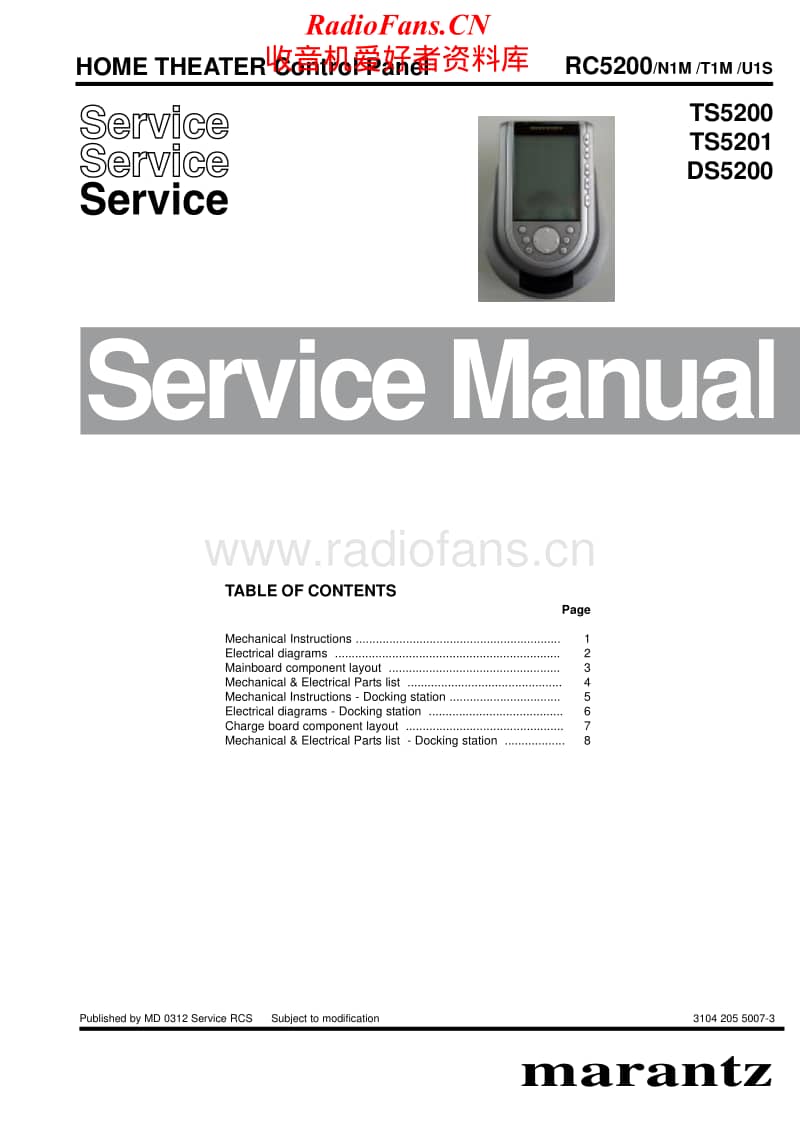 Marantz-DS-5200-TS-5200-TS-5201-Service-Manual(1)电路原理图.pdf_第1页