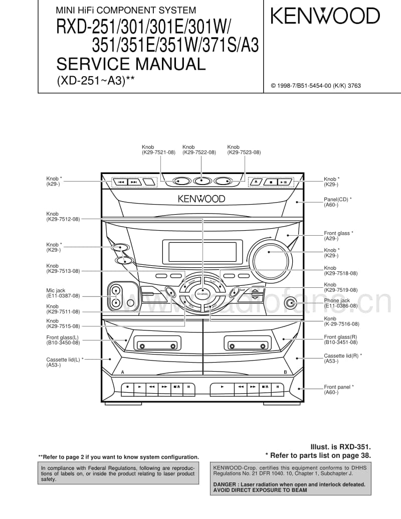 Kenwood-RXD-251-Service-Manual电路原理图.pdf_第1页