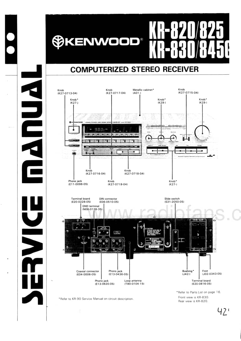 Kenwood-KR-825-Service-Manual电路原理图.pdf_第1页