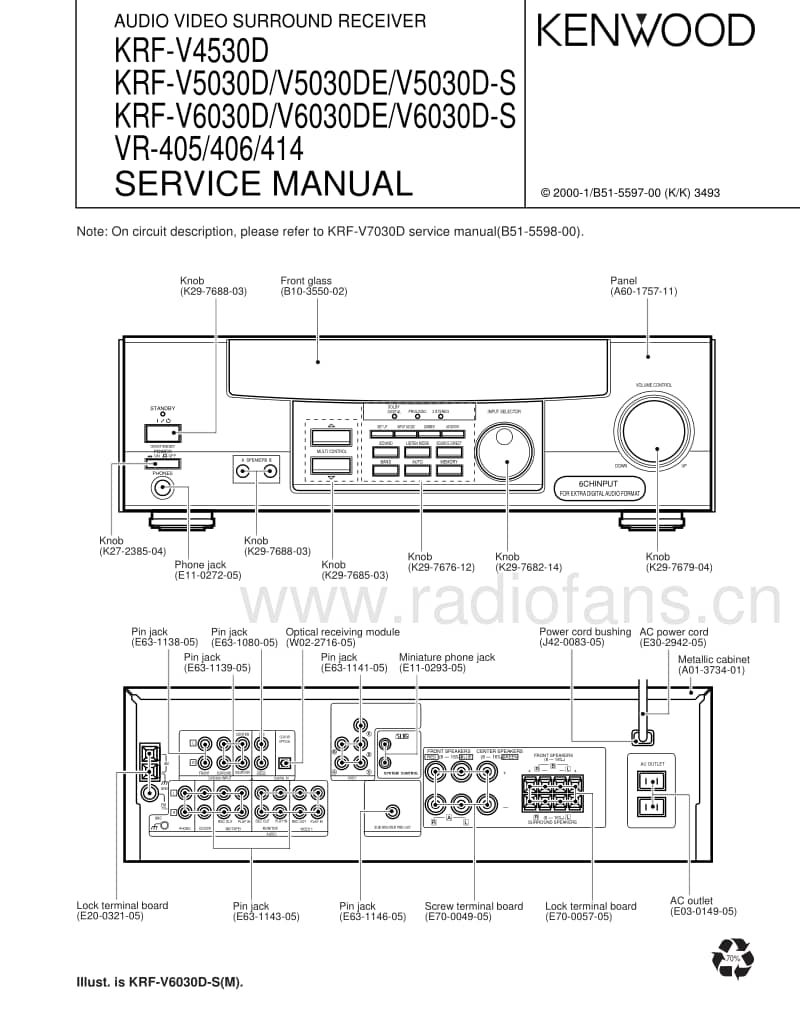 Kenwood-VR-405-Service-Manual电路原理图.pdf_第1页